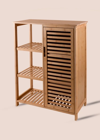 The Mia Bambu 4 Katlı Kapaklı Düzenleyici Dolap Raf 87x66x33 Cm - Resim 7