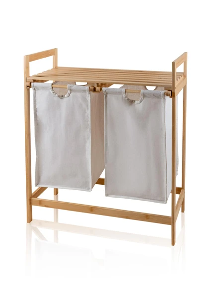 The Mia Bambu 2 Bölmeli Çamaşır Sepeti 74x64x33 Cm ürün görseli 1