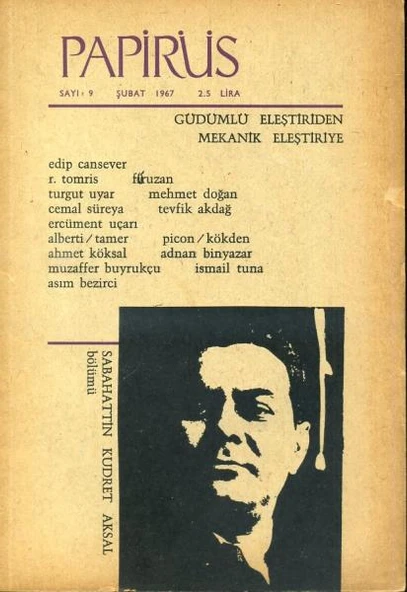 Papirüs Aylık Dergi Sayı 9 Şubat 1967 ürün görseli