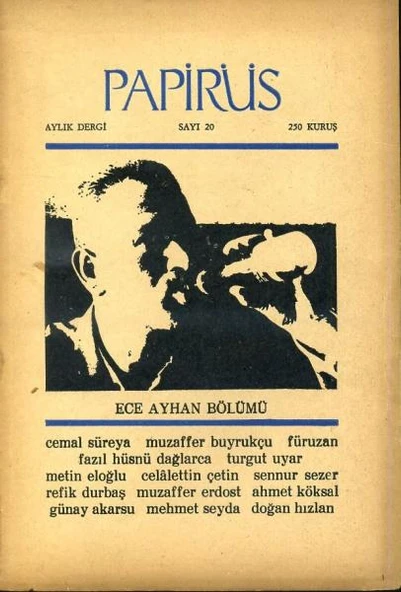 Papirüs Aylık Dergi Sayı 20 Ocak 1968 ürün görseli