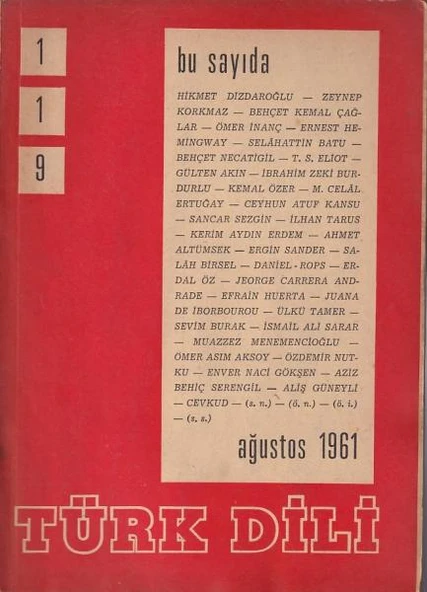 Türk Dili 119 Ağustos 1961 ürün görseli