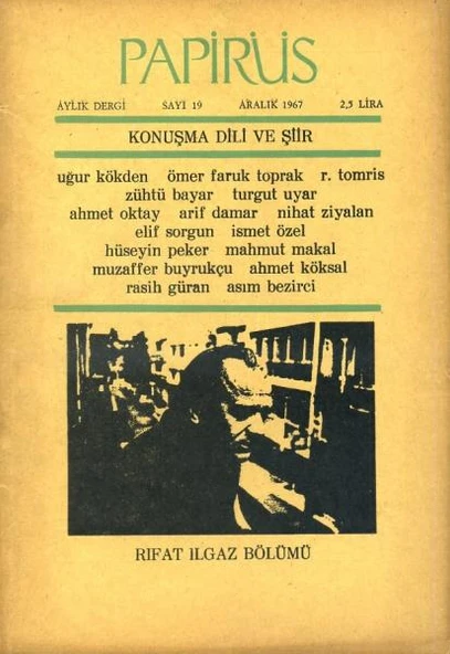 Papirüs Aylık Dergi Sayı 19 Aralık 1967 ürün görseli