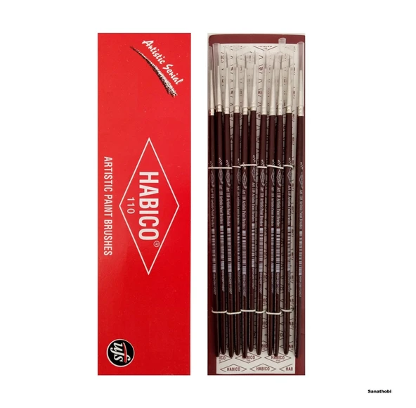 Habico 110 Samur Kılı Sulu ve Akrilik Boya Fırçası tezhip, minyatür-No:5/0 - Resim 3