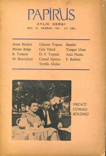 Papirüs Aylık Dergi Sayı 13 Haziran 1967 ürün görseli