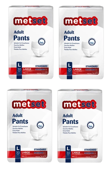 Metset Emici Külot Large Büyük Boy 30 Luk 4 Paket 120 Adet