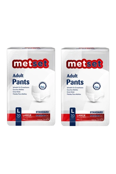 Metset Emici Külot Large Büyük Boy 30 Luk 2 Paket 60 Adet