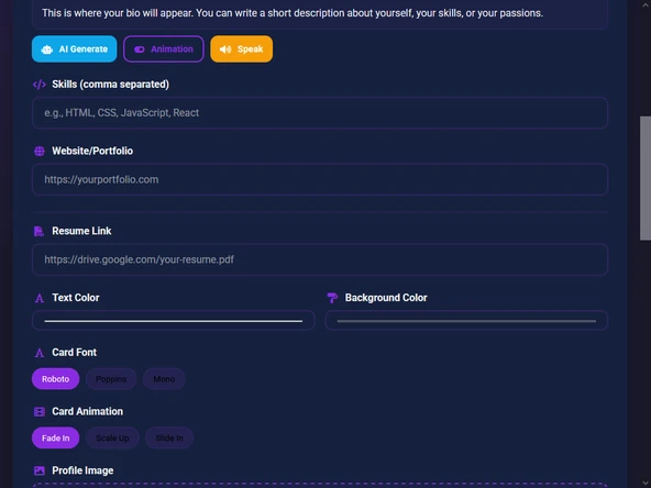 AI Profile Card Generator - 2