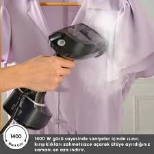 Karaca Vantuz Multisteam Buharlı Kırışık Düzleştirici Dikey El Ütüsü Siyah - Resim 2