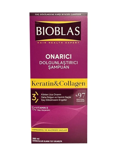 Bioblas Keratin&Collagen Dolgunlaştırıcı ve Onarıcı Şampuan 360 ml ürün görseli 1