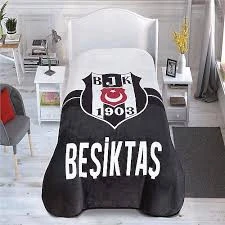 Taç Beşiktaş 1903 Logo Lisanslı Tek Kişilik Battaniye - 1