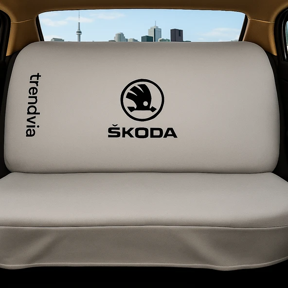 Skoda Gri Renk Ön Arka Koltuk Kılıfı Penye Servis Tipi Araba Koltuk Koruyucu - 2