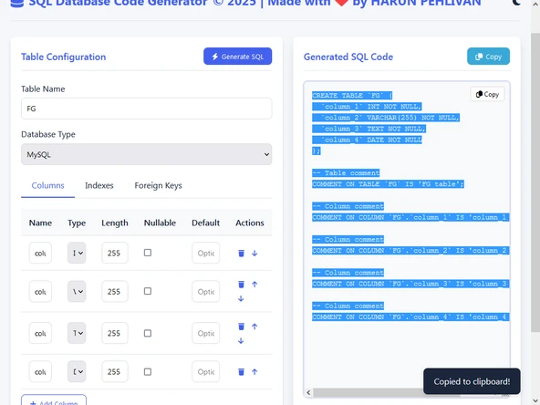 SQL Database Code Generator - 6
