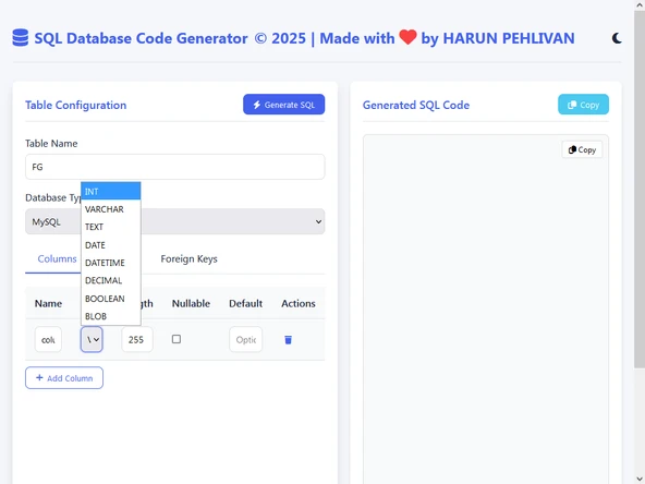 SQL Database Code Generator - 4