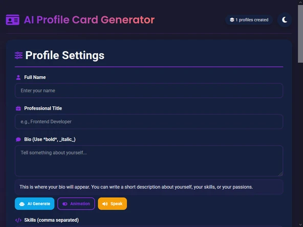 AI Profile Card Generator