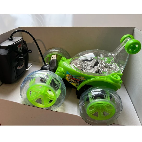 Çılgın Akrobat Araba Kumandalı Şarjlı ve Işıklı Araba 18cm x 15 cm ürün görseli