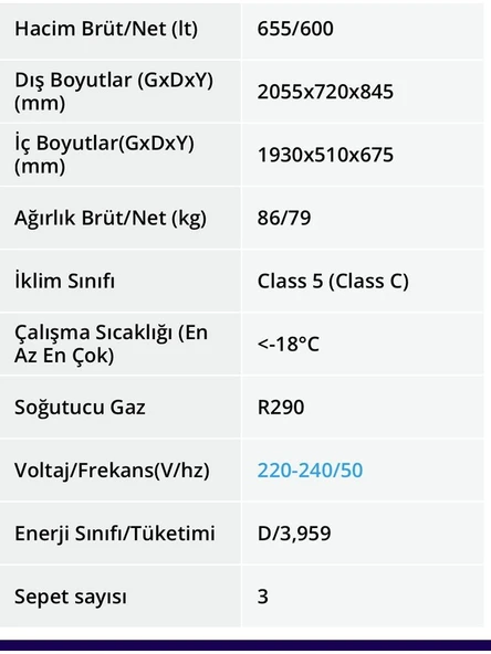 Şenocak D620 DF Dual Sandık Tipi Derin Dondurucu - 4