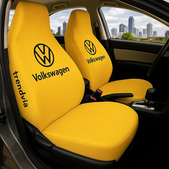 Volkswagen Sarı Renk Ön Arka Koltuk Kılıfı Penye Servis Tipi Araba Koltuk Koruyucu