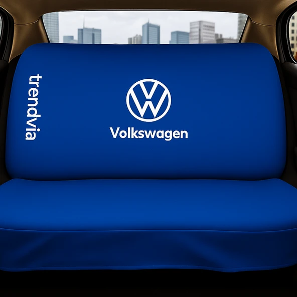 Volkswagen Mavi Renk Ön Arka Koltuk Kılıfı Penye Servis Tipi Araba Koltuk Koruyucu - 2