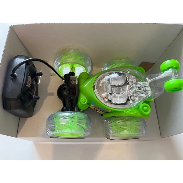 Çılgın Akrobat Araba Kumandalı Şarjlı ve Işıklı Araba 18cm x 15 cm - Resim 5