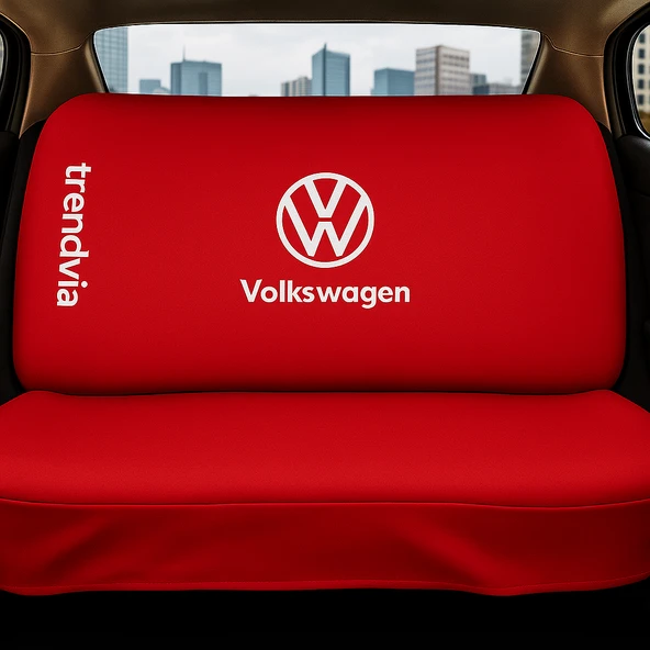 Volkswagen Kırmızı Renk Ön Arka Koltuk Kılıfı Penye Servis Tipi Araba Koltuk Koruyucu - 2