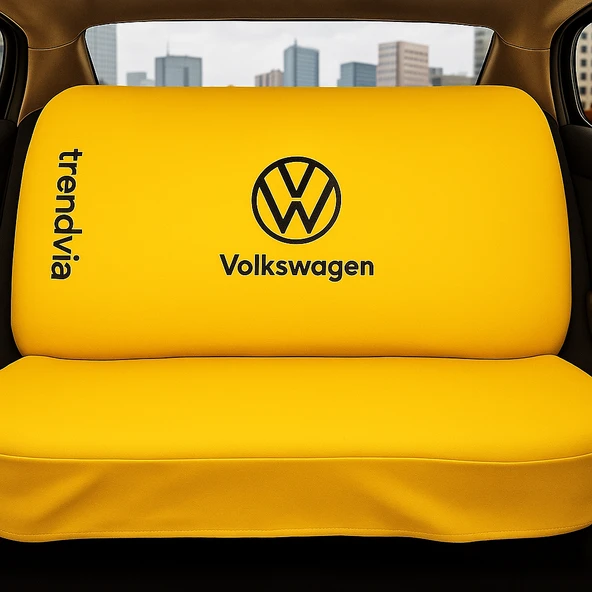 Volkswagen Sarı Renk Ön Arka Koltuk Kılıfı Penye Servis Tipi Araba Koltuk Koruyucu - 2