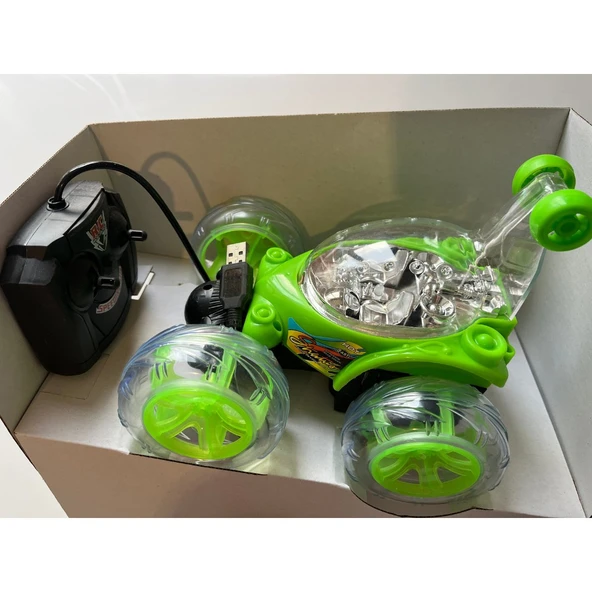 Çılgın Akrobat Araba Kumandalı Şarjlı ve Işıklı Araba 18cm x 15 cm - Resim 2