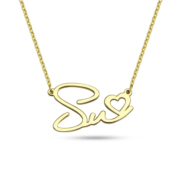 Kalbimdeki İsim Gümüş Kolye ürün görseli 1