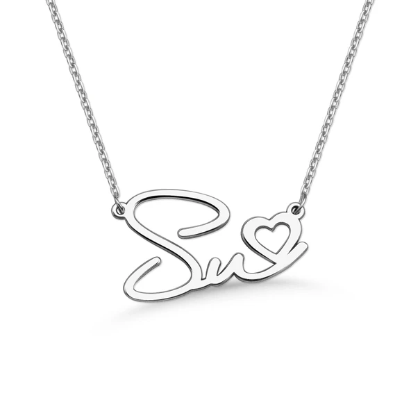 Kalbimdeki İsim Gümüş Kolye ürün görseli 1