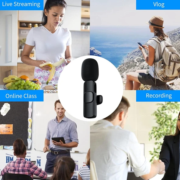 NoTech Lavalier K9 Type-C Kablosuz Yaka Mikrofonu - 4