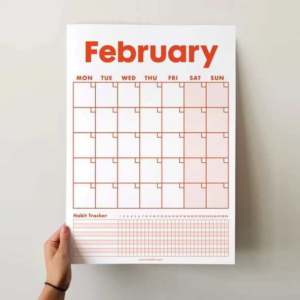 12 Aylık Planlayıcı Zamansız Takvim, Alışkanlık Takip Planlayıcı, Sürekli Takvim, Renkli Tarihsiz Takvim, 33 x 48 cm, A4 - Resim 2