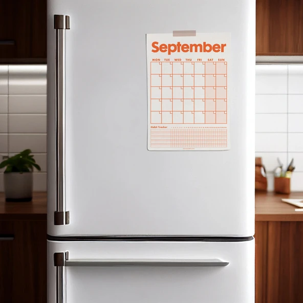 12 Aylık Planlayıcı Zamansız Takvim, Alışkanlık Takip Planlayıcı, Sürekli Takvim, Renkli Tarihsiz Takvim, 33 x 48 cm, A4 - Resim 5