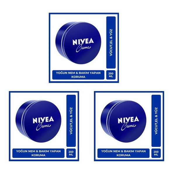 Nivea Creme, Nemlendirici Krem - 250 ml x 3 Adet
