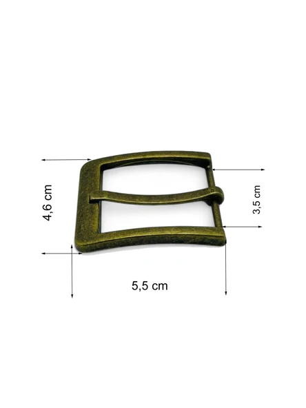 Kemer Tokası 3,5 cm Antik Renk 1 Adet (Leathercraft, Deri Hobi) - 3