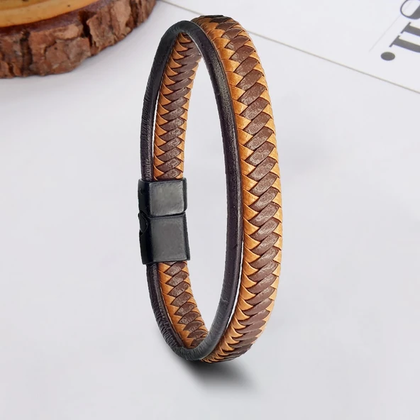 Taba Kahve Renk Çoklu Deri Bileklik 31833B5D8