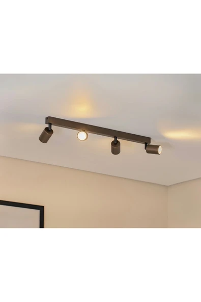 GU10 4’lü Kahverengi Siyah Metal Spot Hareketli Başlık Tasarruflu LED - 1