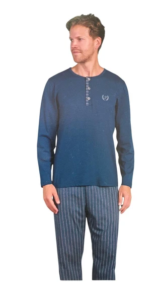 Pijadore Erkek %100 Pamuk Süprem Mevsimlik Uzun Kollu Pijama Takımı 1934 - 4