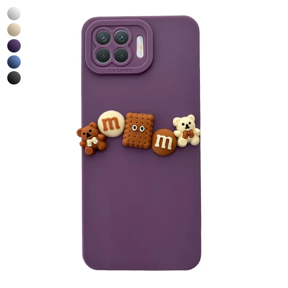 Oppo Reno4 Lite Kılıf 3D M Bear Kamera Korumalı Silikon Kapak