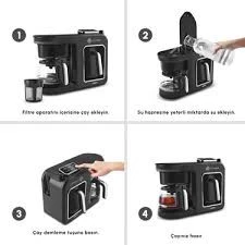 Karaca Hatır Plus Barista 6 in 1 Latte Cappuccino ve Közde Türk Kahve Makinesi Black Silver - Resim 3
