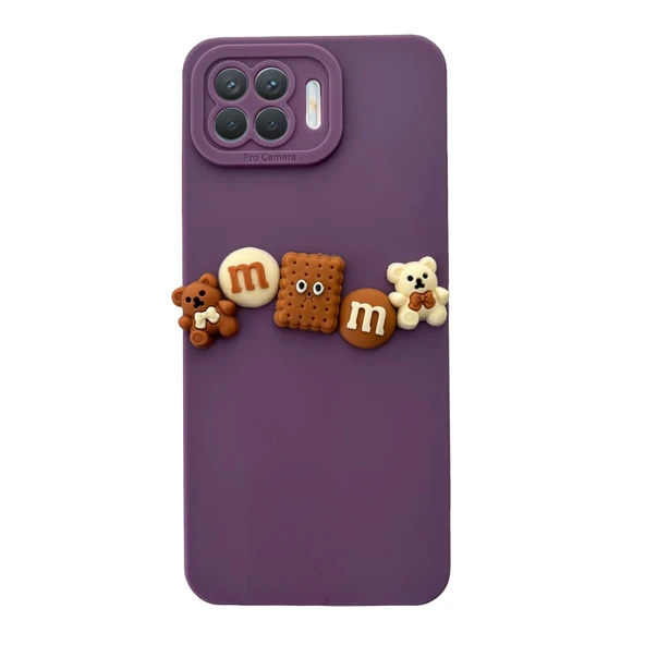 Oppo Reno4 Lite Kılıf 3D M Bear Kamera Korumalı Silikon Kapak - 3