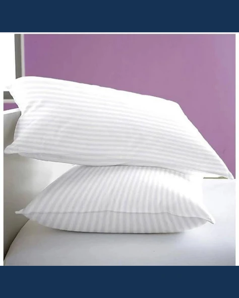 Solivane Otel Tipi Lüks Yastık Kılıfı | 83 Tel Pamuk Saten Çizgili Kumaş | Queen Size 60x80 - 9