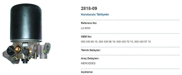 Unıversal Truck Kurutuculu Tahlıye - May 2818-09 ürün görseli