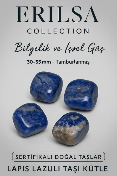 Sertifikalı Lapis Lazuli Doğal Taş Kütle 30-35 mm - Bilgelik ve İçsel Güç Taşı