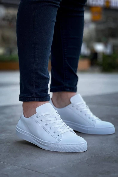 KB-122  Kuback Beyaz Cilt Yüksek Taban Bağcıklı Günlük Erkek Ayakkabı ürün görseli 1