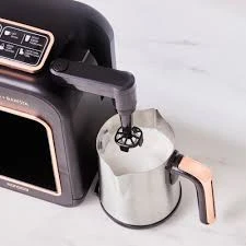 Karaca Hatır Plus Barista Steel 6 in 1 Konuşan Latte Cappuccino ve Közde Türk Kahve Makinesi Black Copper - Resim 4