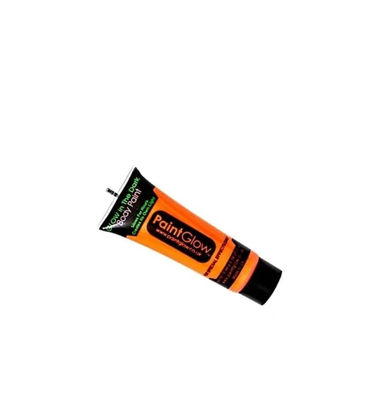 Karanlıkta Parlayan Fosforlu Neonlu Glow Parti Yüz Boyası Vücut Kremi Turuncu Renk - 2