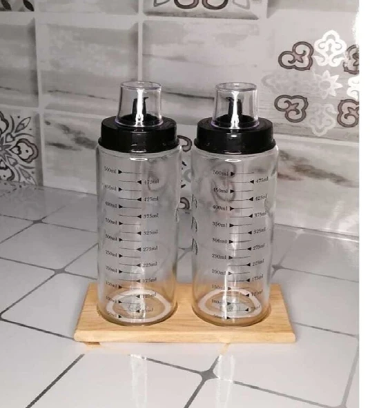 Ahşap Yağdanlık Altlığı -2 Bölmeli Yağlık Sosluk Standı EVV-82970 ürün görseli