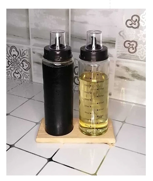 Ahşap Yağdanlık Altlığı -2 Bölmeli Yağlık Sosluk Standı EVV-82970 - Resim 2