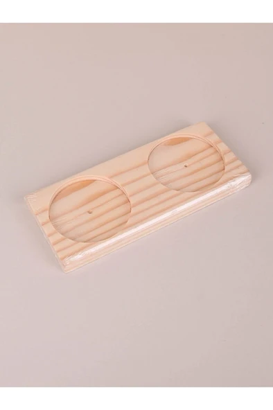 Ahşap Yağdanlık Altlığı -2 Bölmeli Yağlık Sosluk Standı EVV-82970 - Resim 4