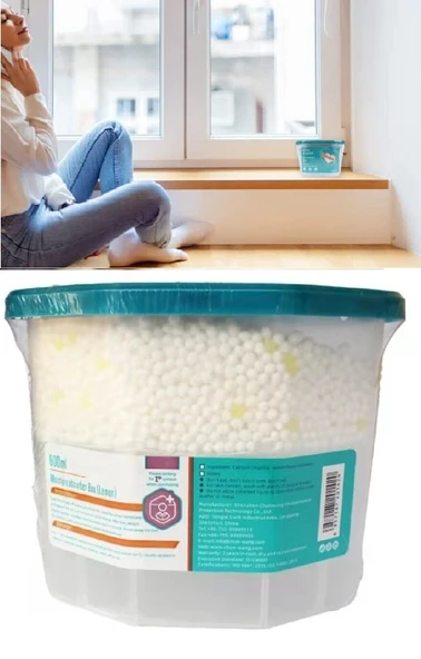 600 ML Nem Alıcı Rutubet Giderici Aparat - Limonlu Mutfak Salon Banyo Küf Koku Alıcı Granül EVV-83586 - Resim 3