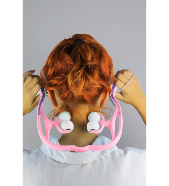 Boyun Bacak Ayak Bel Masaj Aleti Çok Fonksiyonlu Manuel 4 Tekerlekli - Pembe EVV-83322P4 ürün görseli